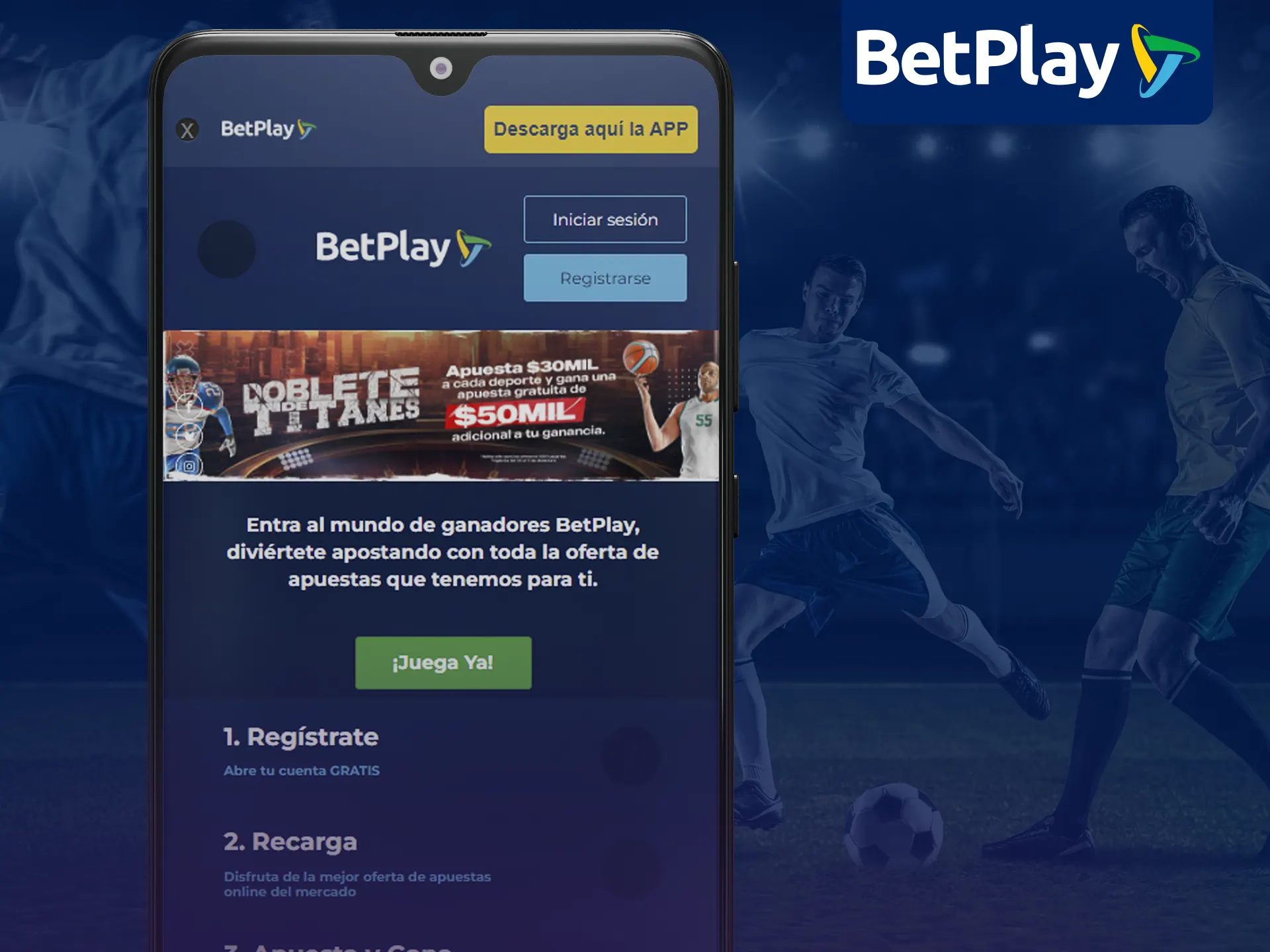 Versión móvil de BetPlay: no es necesario descargar la aplicación, funcionalidad perfecta en el sitio web.