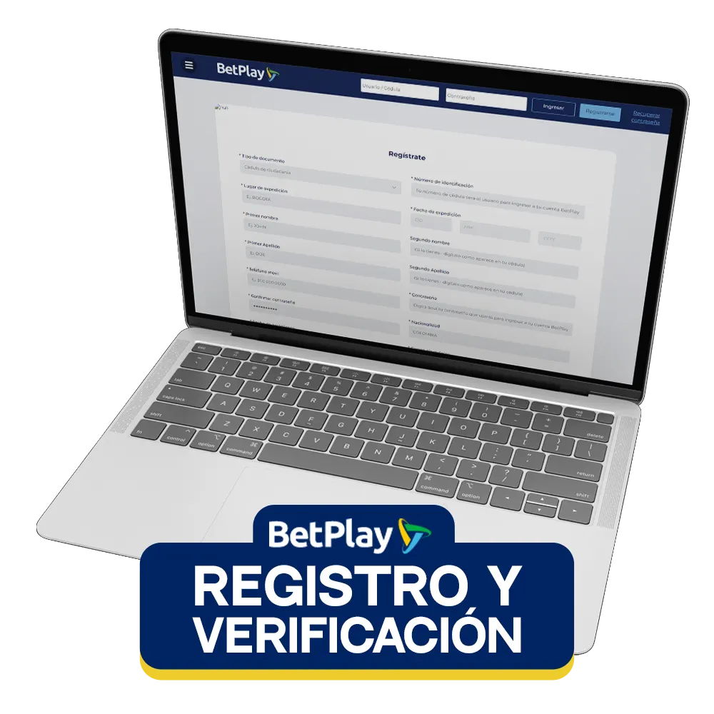 Regístrate y verifica tu cuenta BetPlay en el sitio web o app oficial de Colombia.