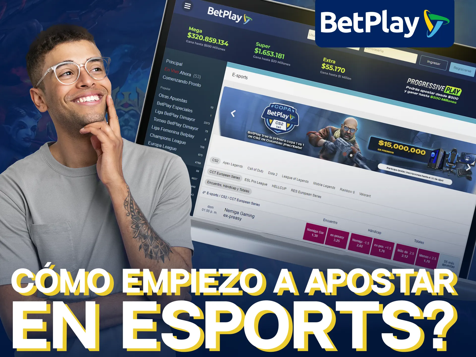 Aprenda cómo empezar a apostar en Esports en BetPlay.