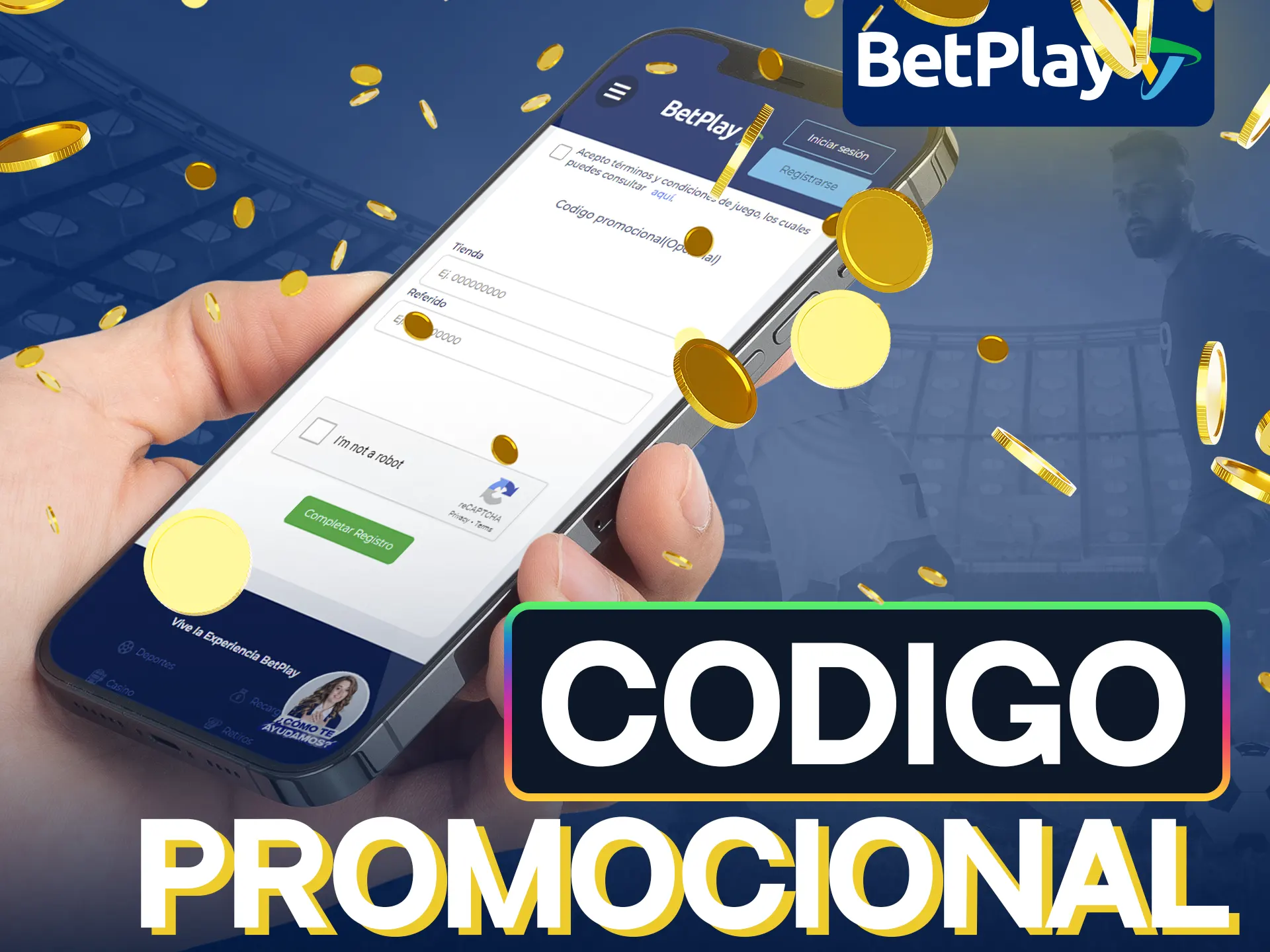 Utilice el código promocional en la aplicación BetPlay para recibir bonificaciones adicionales.