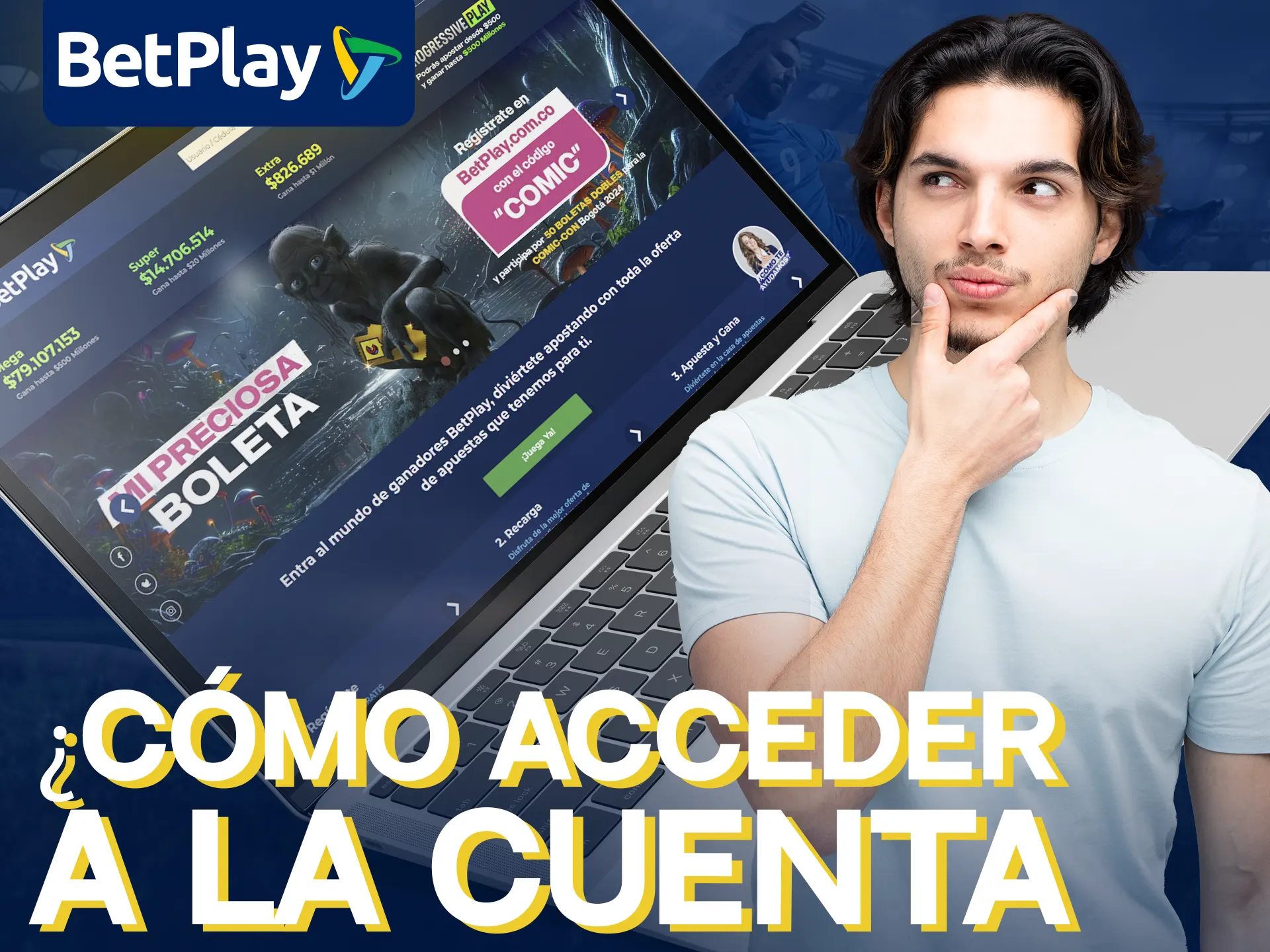Accede a tu cuenta BetPlay introduciendo tus credenciales de acceso.